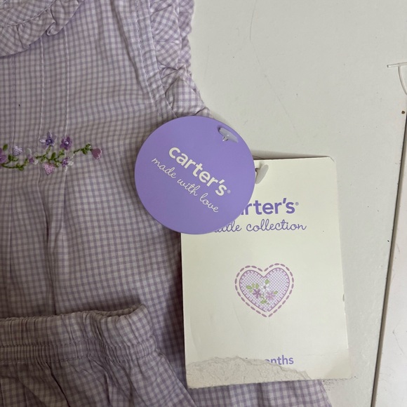 Carter's Lavender Gingham Baby Dress - Picture 4 of 5